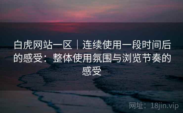 白虎网站一区｜连续使用一段时间后的感受：整体使用氛围与浏览节奏的感受  第2张